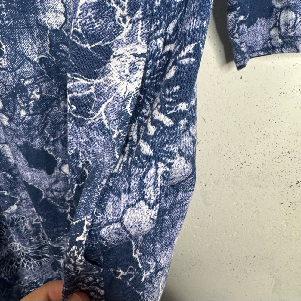 Pure Jill Floral 3/4 Sleeves Scoop Neck Denim Like Dress Pockets 2X - Picture 2 of 11